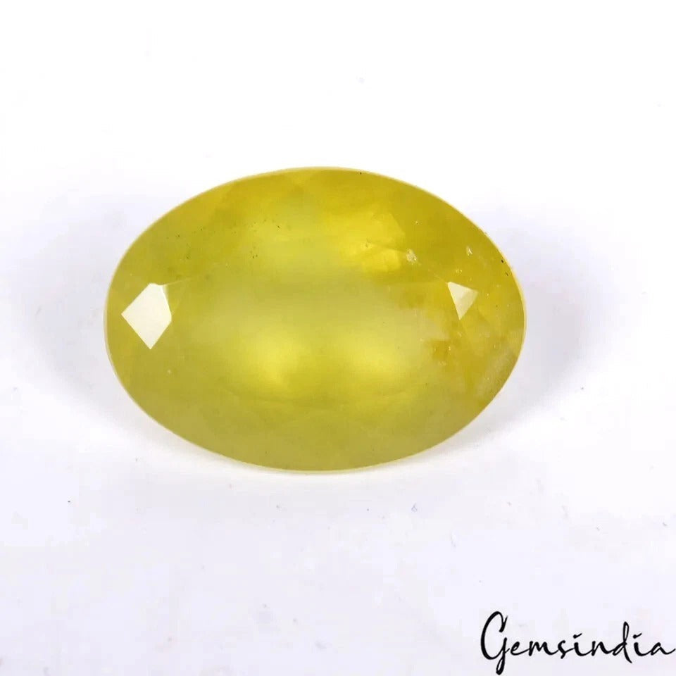 12.70 Ct Natural Yellow Heliodor Oval Faceted Loose Gemstone For Making Jewelry