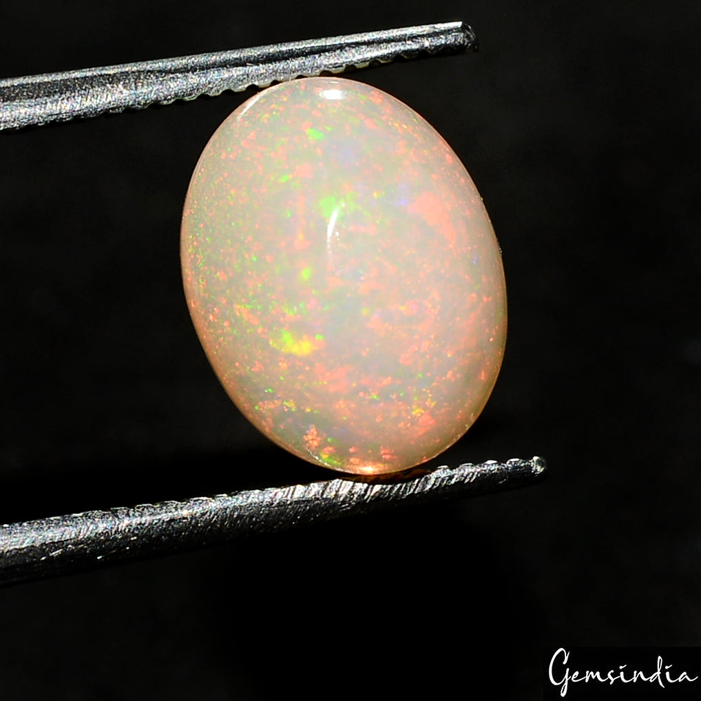 1.70 Ct Ethiopian Opal 9x7mm Top Quality Flash Oval Cabochon Certified Gemstone