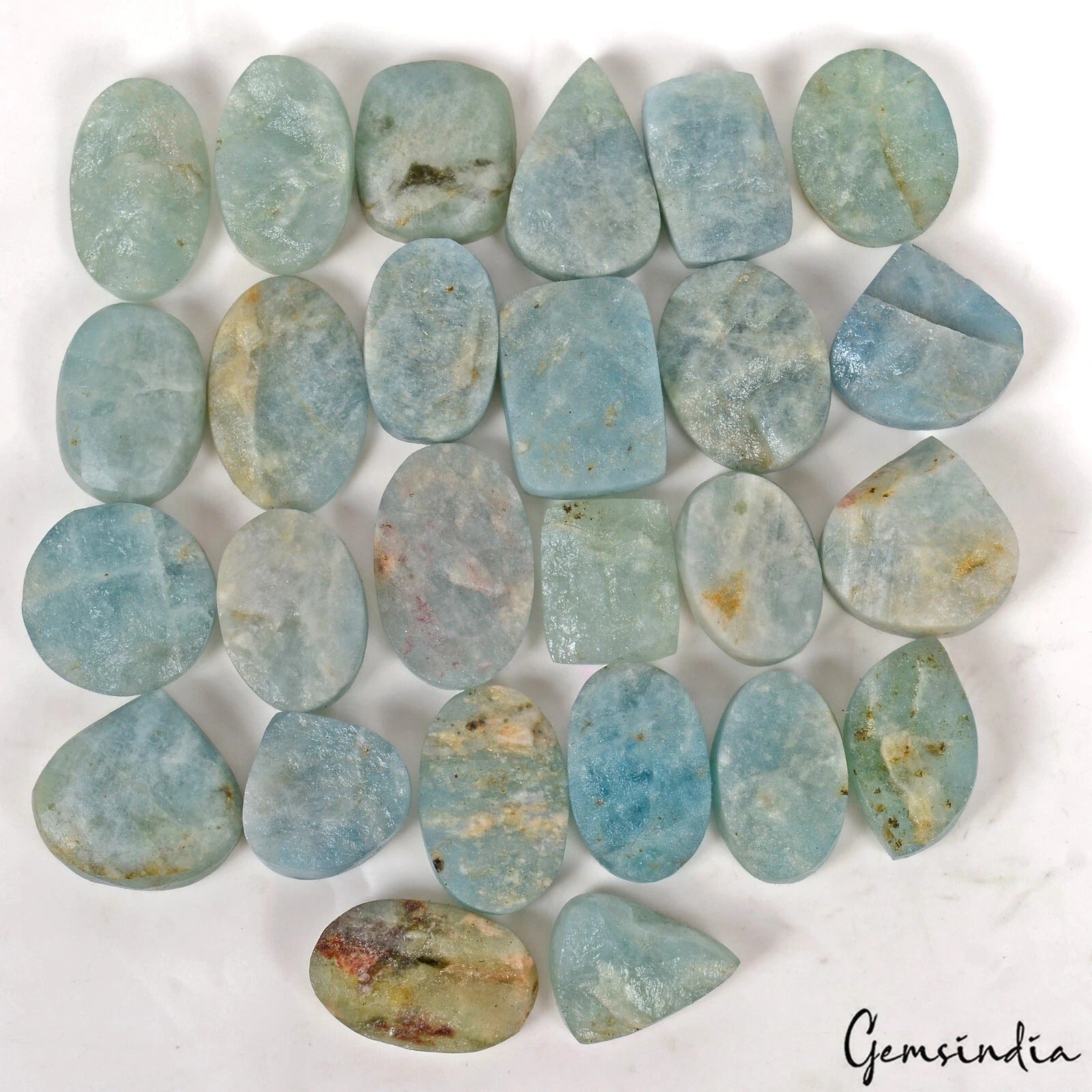 1000 Ct Natural Blue Green Aquamarine Druzy Beryl Untreated Loose Gemstones~26Pc