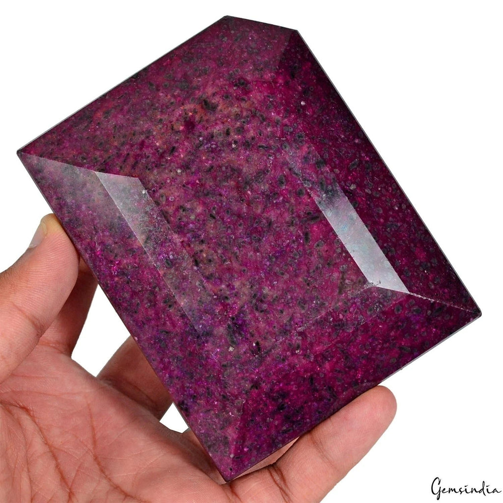 Natural Red Ruby Fancy Cut Faceted Earth Mined 3930 Cts Huge Size Loose Gemstone