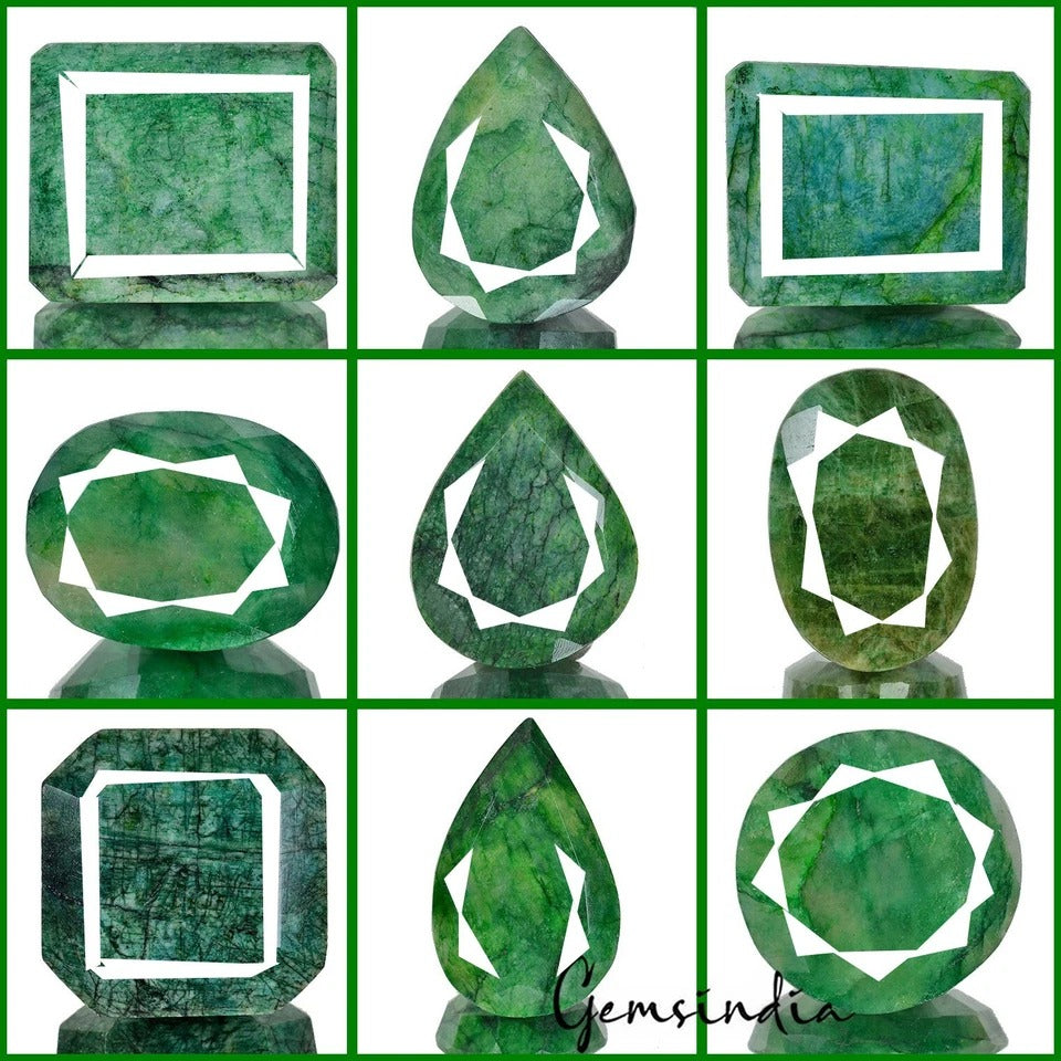 2113 Ct/9 Pcs Huge Natural Emerald Mix Cut Loose Earth Mined Brazilian Gemstones