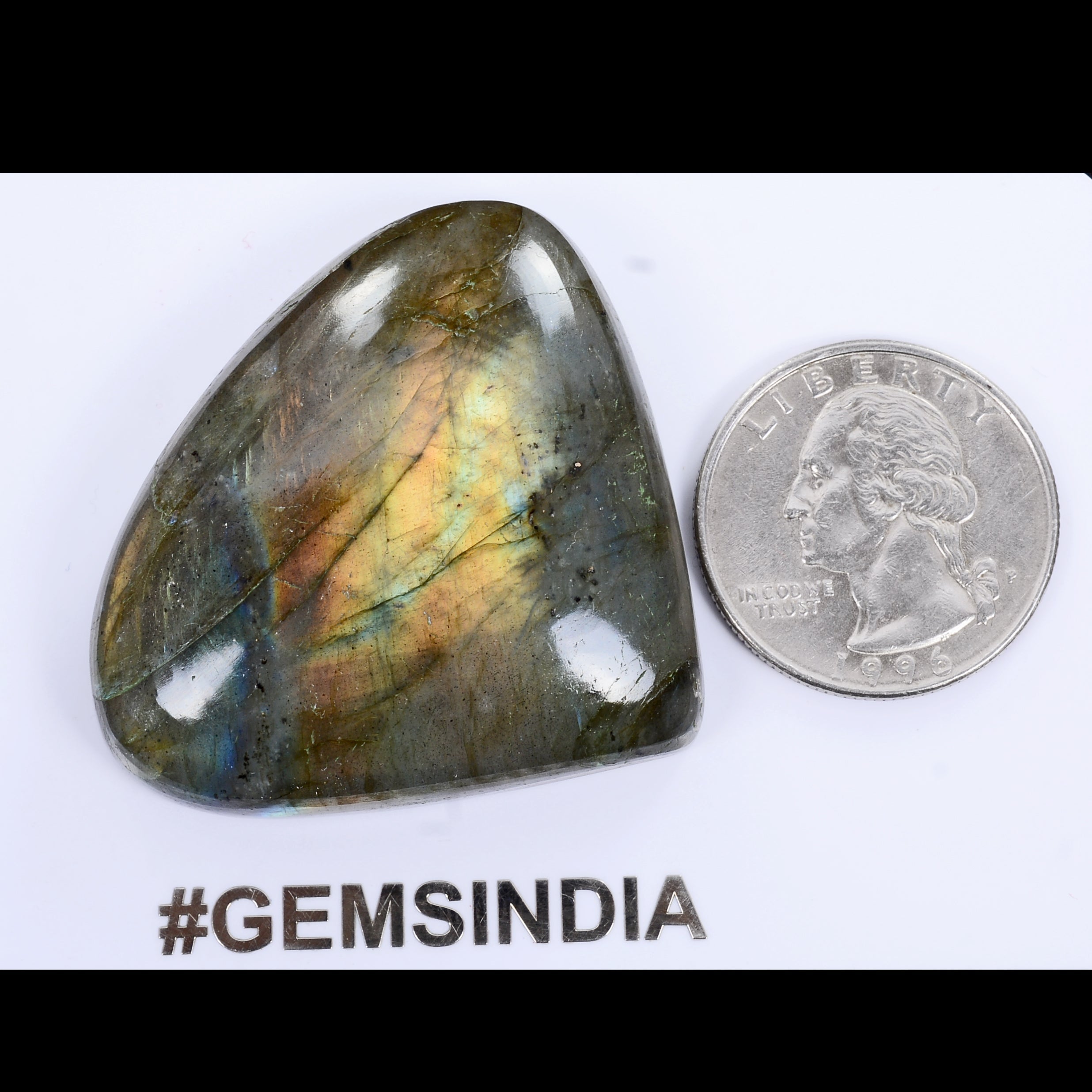 156 Ct Natural Untreated Golden Blue Shine Labradorite Pear Cab Gem For pendant