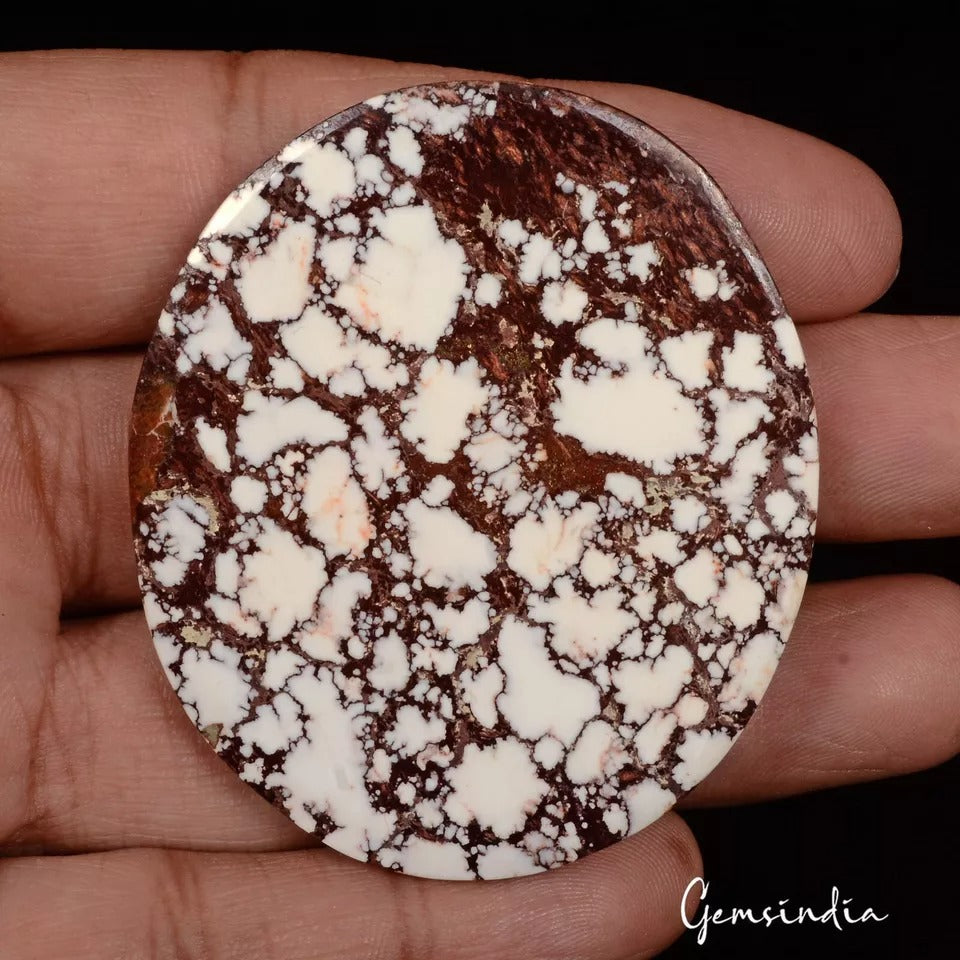 Turquoise Cabochon, Untreated, White — 57 x 48 x 5mm, 159.80 Ct