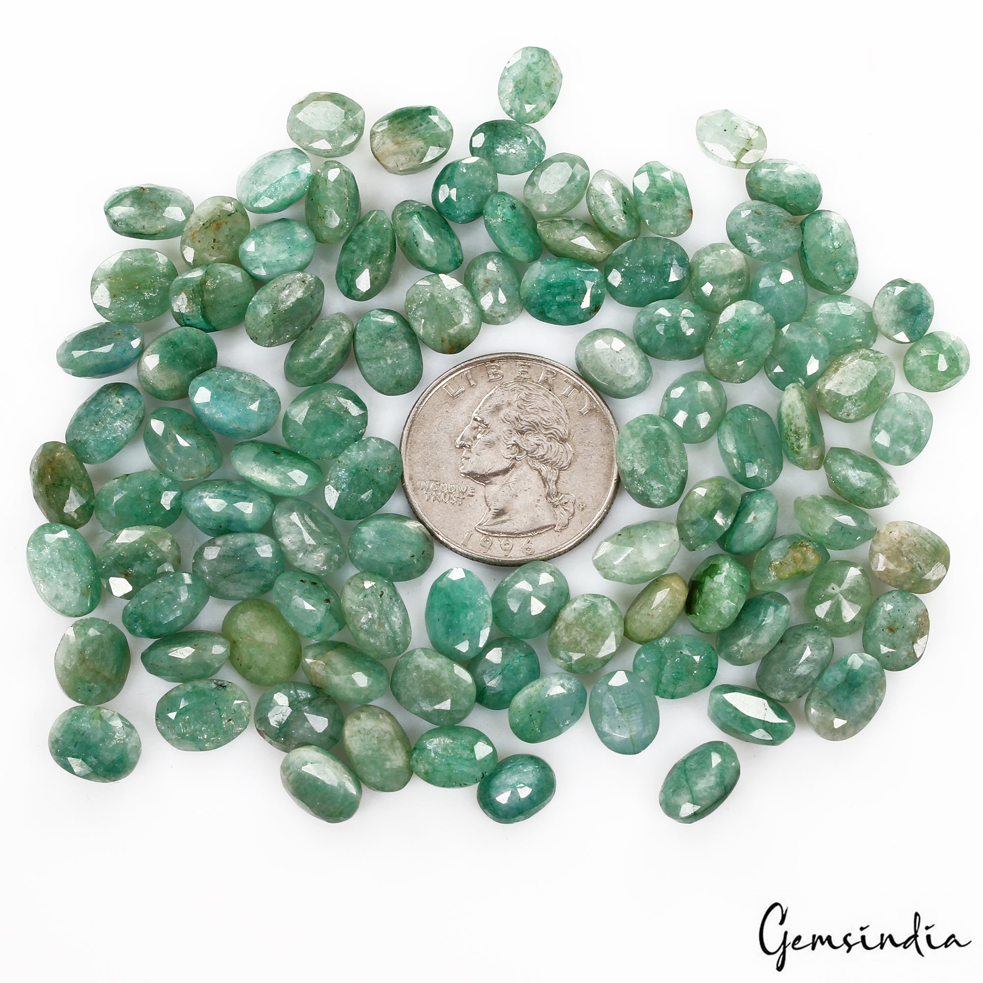 Certified 210 Cts/89 Pcs Natural Green Emerald Oval Faceted Cut Gems For Jewelry