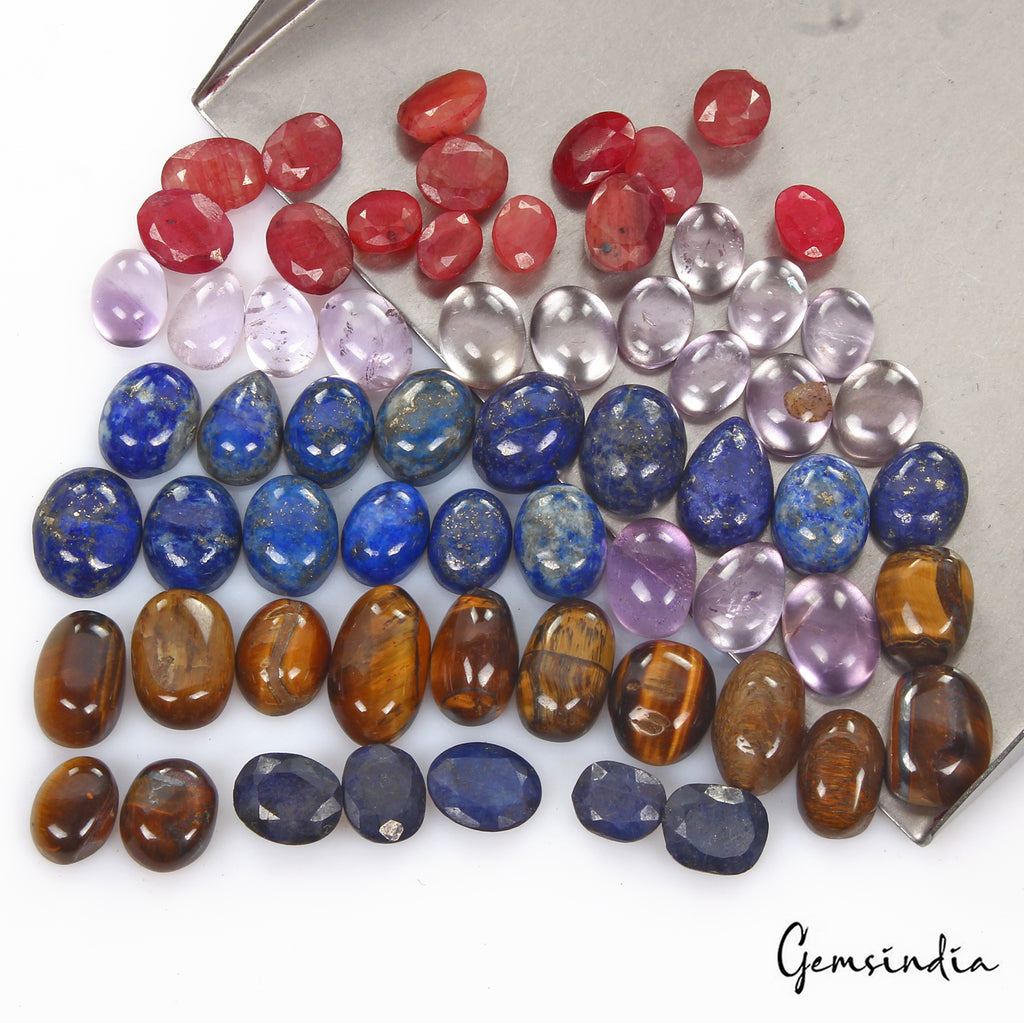 Amethyst Lot, Loose Gemstone, Multi-Color — 63 Pieces, 7mm to 14mm, 155.00 Ct
