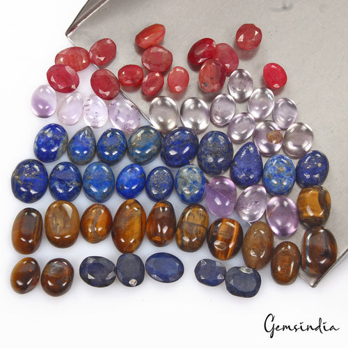 Amethyst Lot, Loose Gemstone, Multi-Color — 63 Pieces, 7mm to 14mm, 155.00 Ct