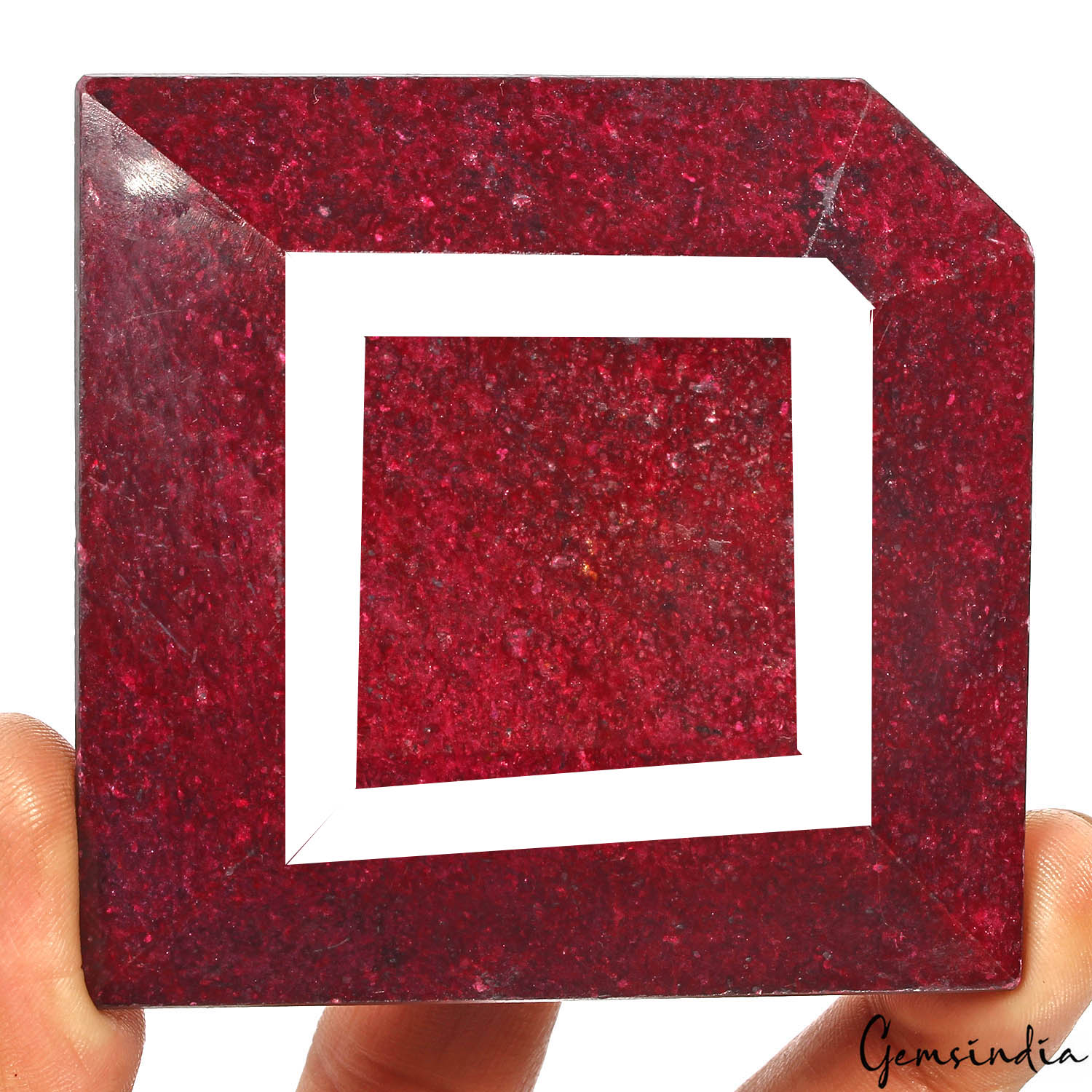 Certified 2040 Ct Natural Dark Blood Red Ruby Fancy Cut Huge Size Loose Gemstone