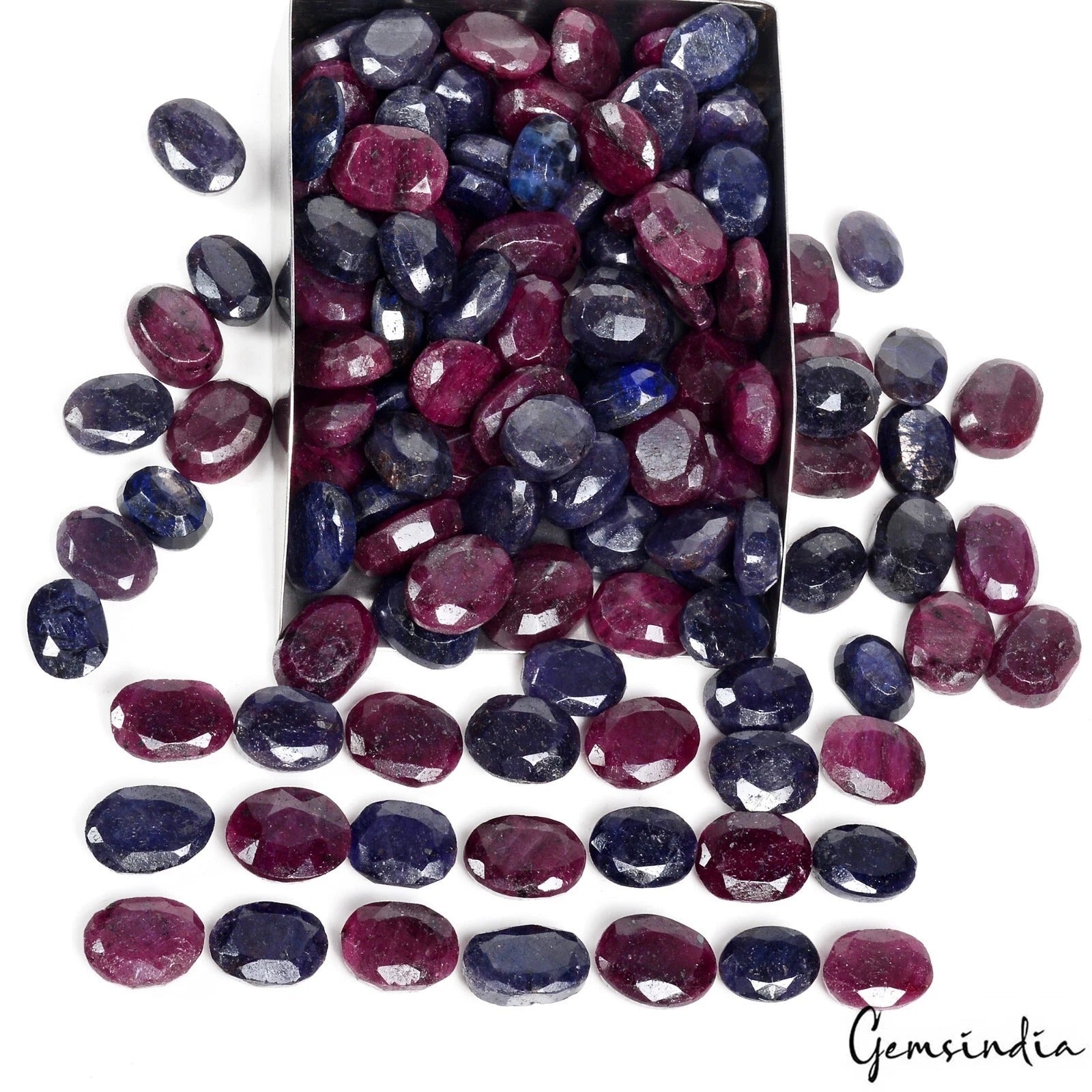 2000 Ct Natural Sapphire & Ruby Oval Cut Loose  13-18mm Gemstones Wholesale Lot