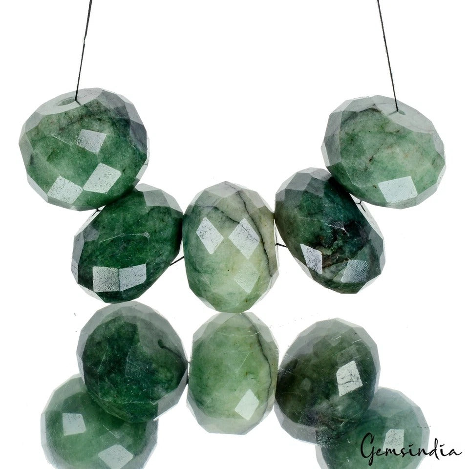 Emerald Beaded Strand, Color Enhanced, Green — 27mm to 29mm, 600 Ct, Brazil
