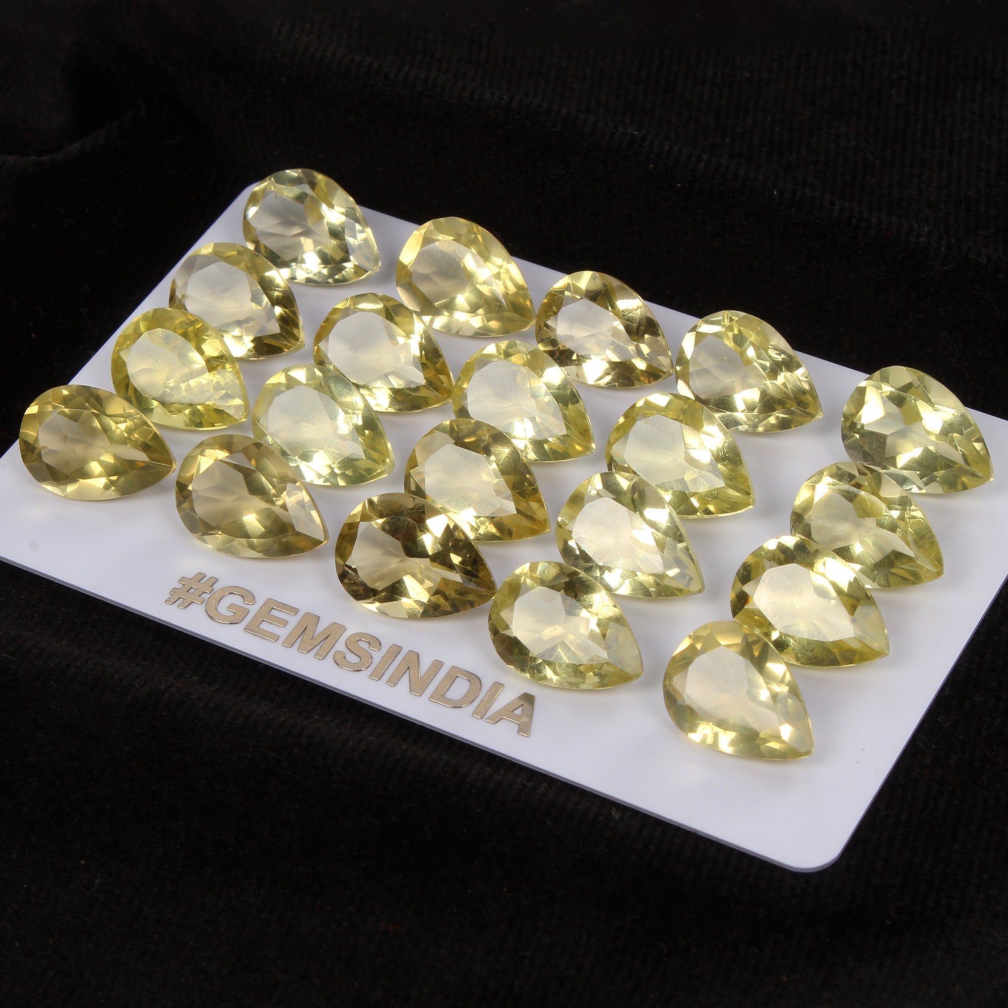 102.10 Ct Pear Cut Lemon Quartz 14x10mm Natural Calibrated Loose Gemstones~20 Pc