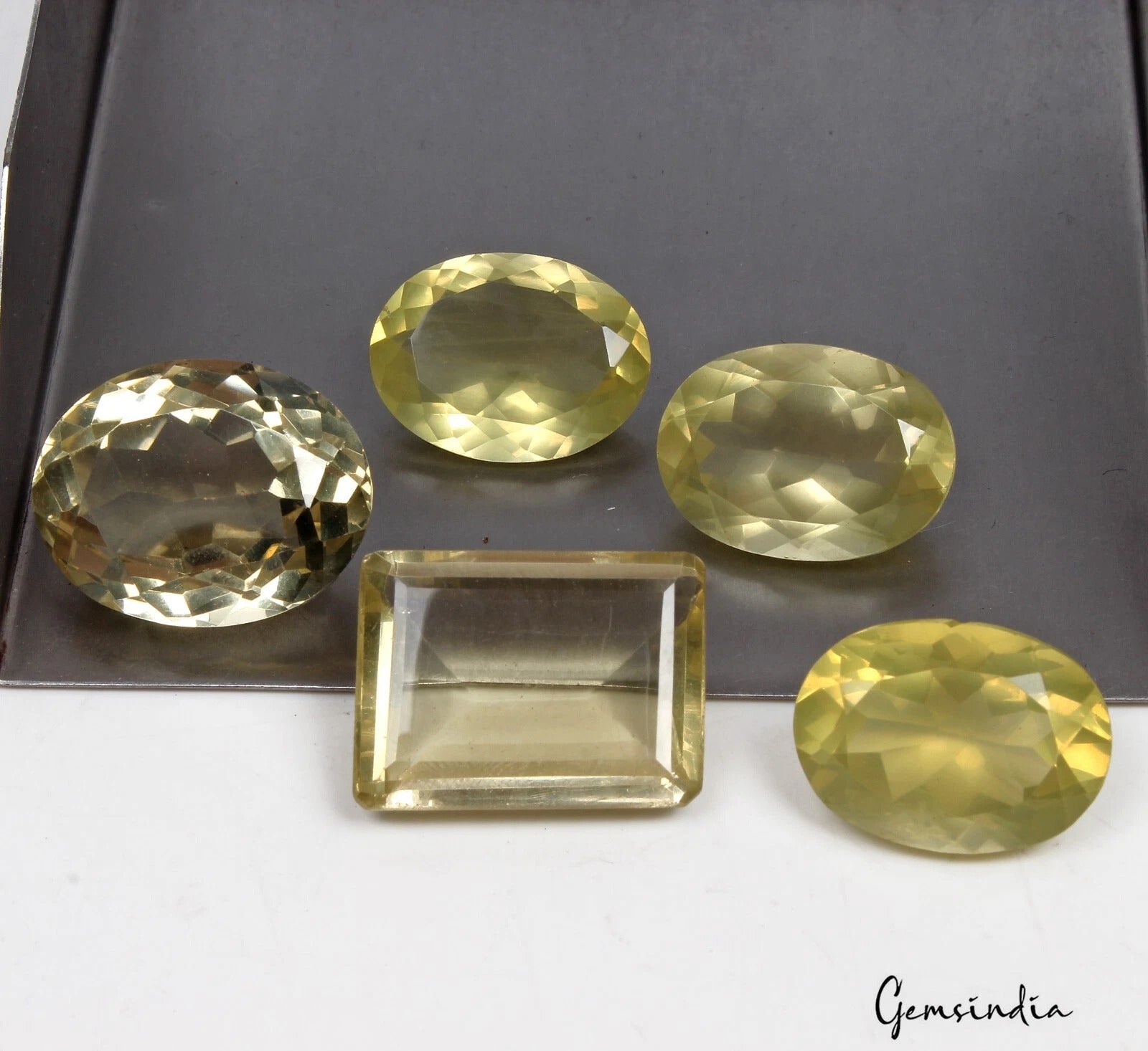 Citrine Lot, Loose Gemstone, Oval & Octagon Cut, Untreated — 5 Pieces, 21mm to 24mm, 141.70 Ct