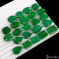 Colombian Emerald Lot, Loose Gemstone, Oval, Pear, Square & Rectangle cut, Color Enhanced — 23 Pieces, 17mm to 26mm, 520 Ct, Colombia