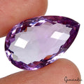 27.60 Ct Natural Untreated Purple Amethyst Pear Checker Cut Gemstone For Jewelry