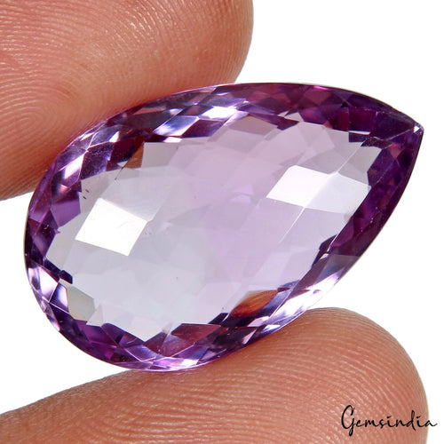 Amethyst Loose Gemstone, Untreated, Purple — 25 x 16 x 11mm, 27.60 Ct