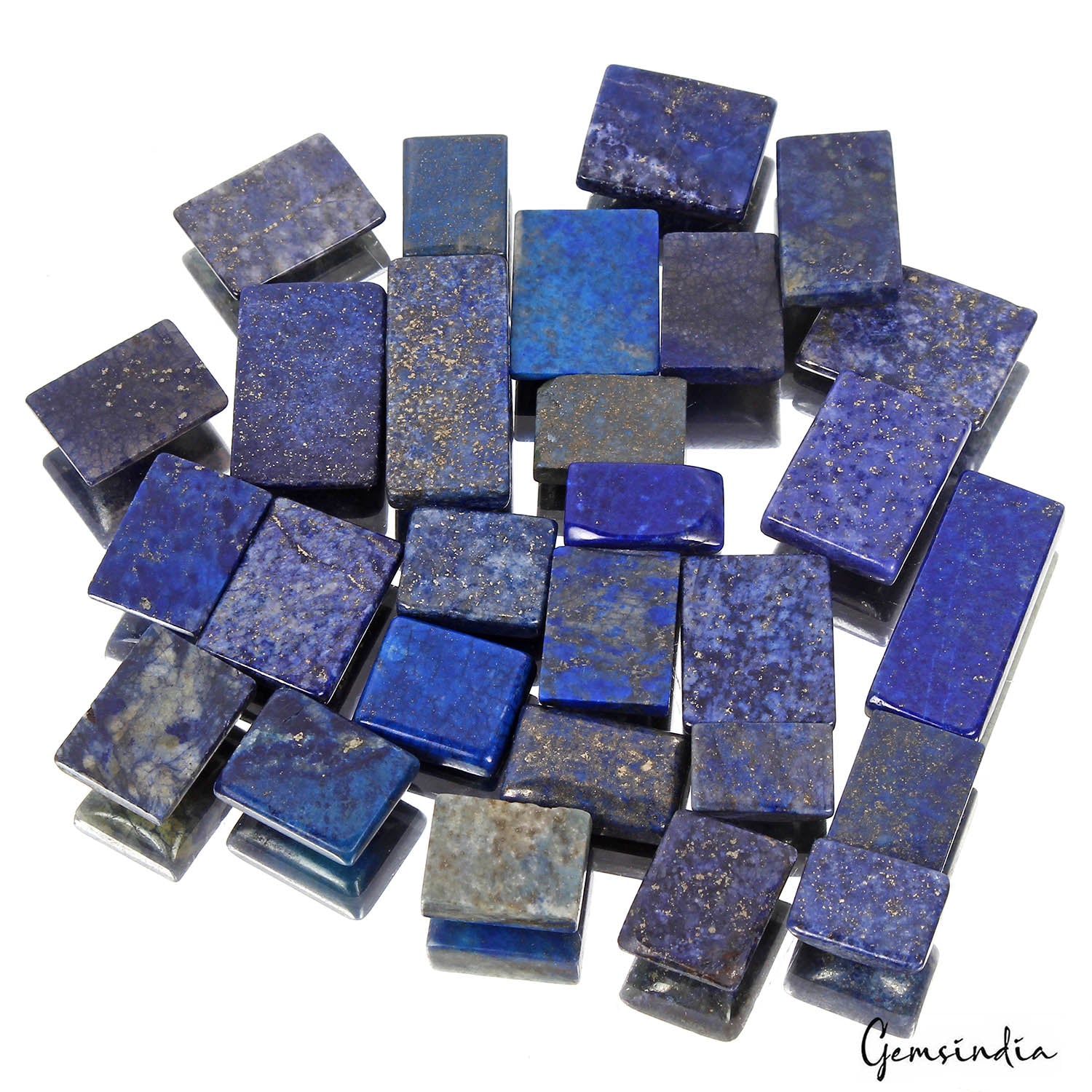 Lapis Lazuli Lot, Cabochon, Blue — 28 Pieces, 14mm to 30mm, 440 Ct, Afghanistan