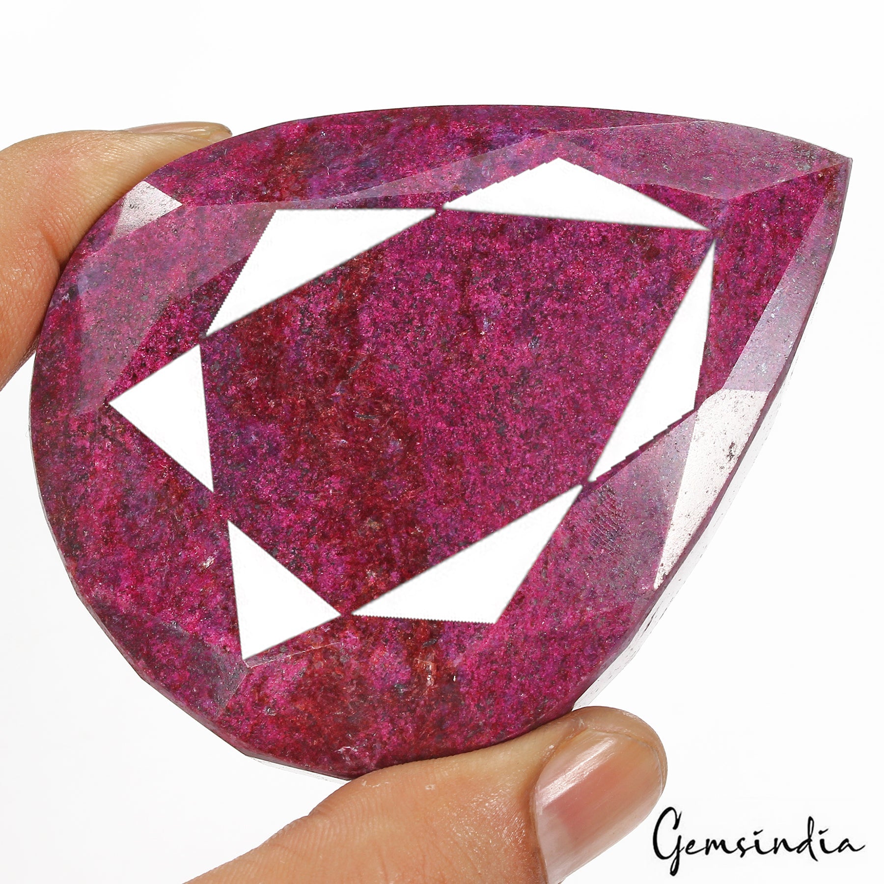 Certified 1750 Cts Natural Dark Red Ruby Pear Faceted Huge Loose Museum Size Gem