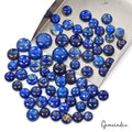 500 Cts/69 Pcs Natural Blue Lapis Lazuli Gold Pyrite Round Cab Loose Gems Lot