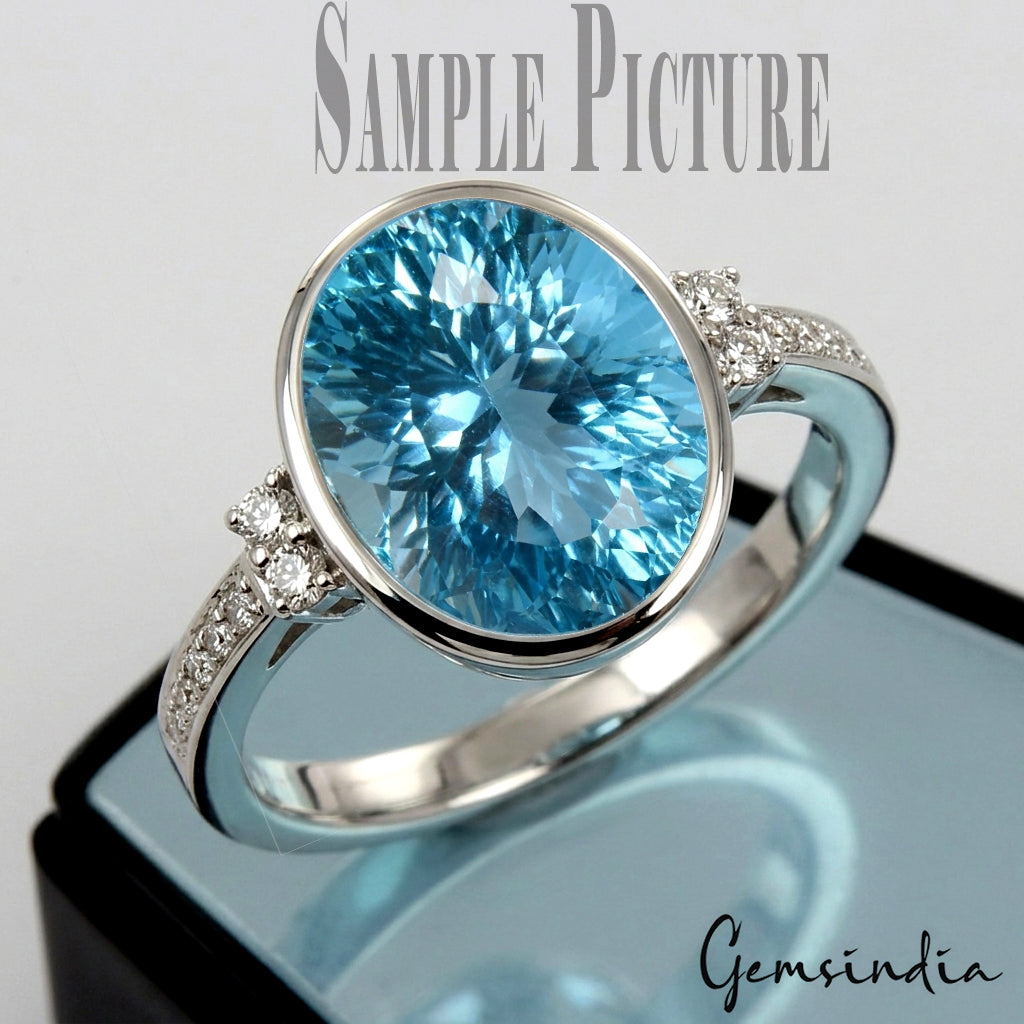 igl&i Certified Oval Concave Cut Swiss Blue Topaz 16.10 Ct Marvelous Full Fire