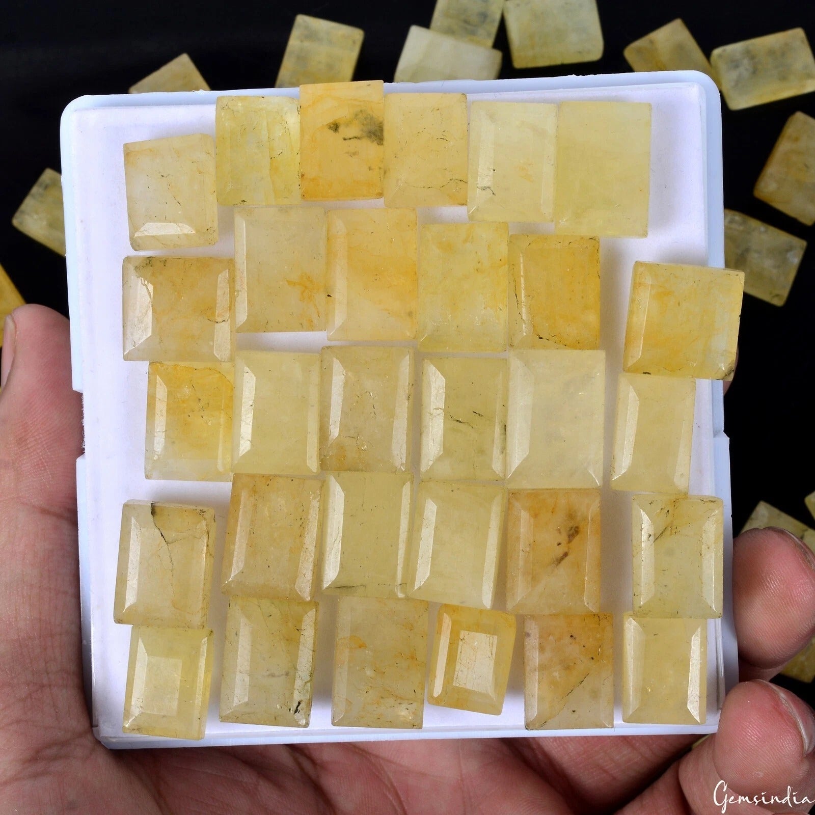 1000 Ct Natural Yellow Heliodor Beryl Baguette Cut Rare Loose Gemstones 14-19mm