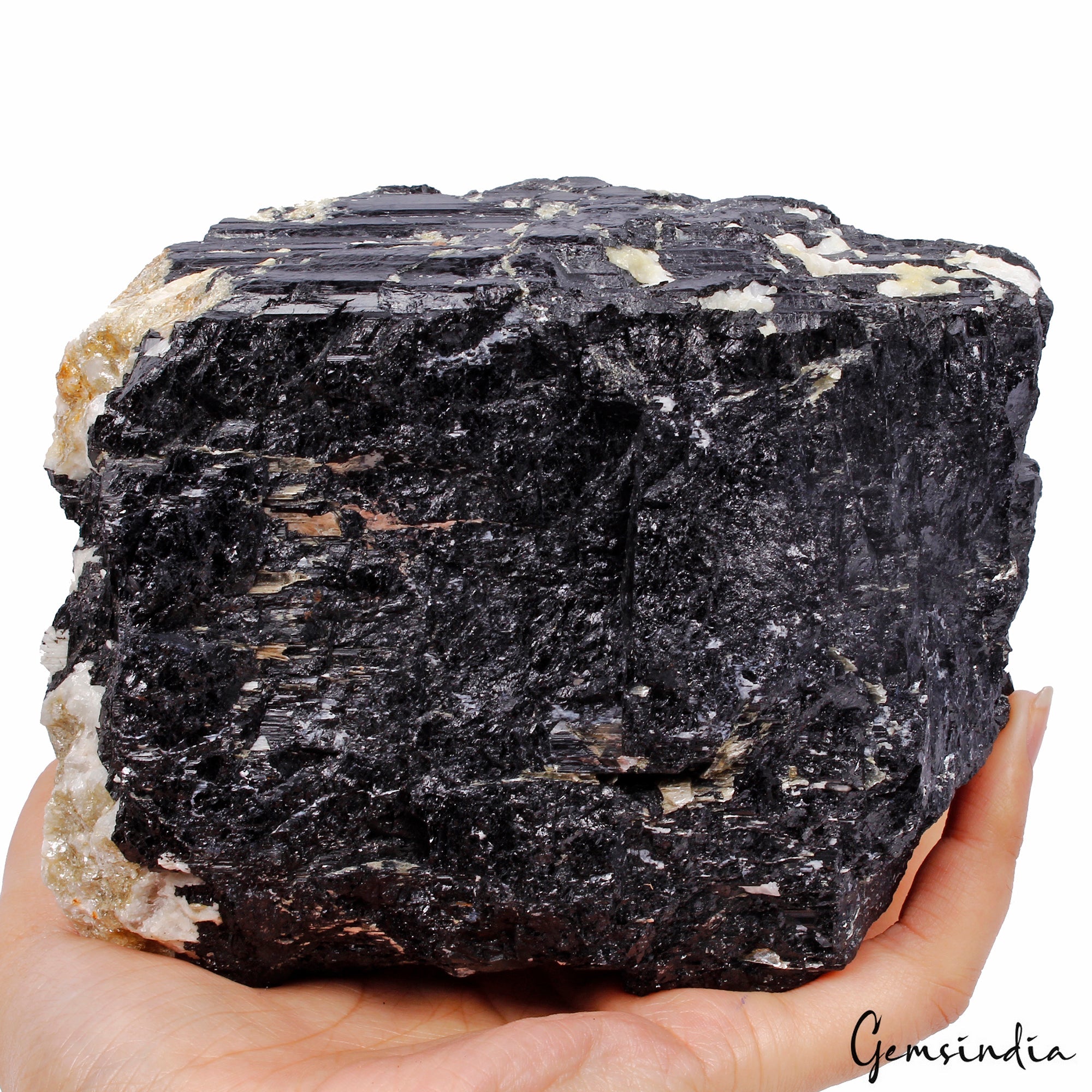 High Quality 2.6 Kilo Natural Black Tourmaline Big Size Gemstone Rough Specimen