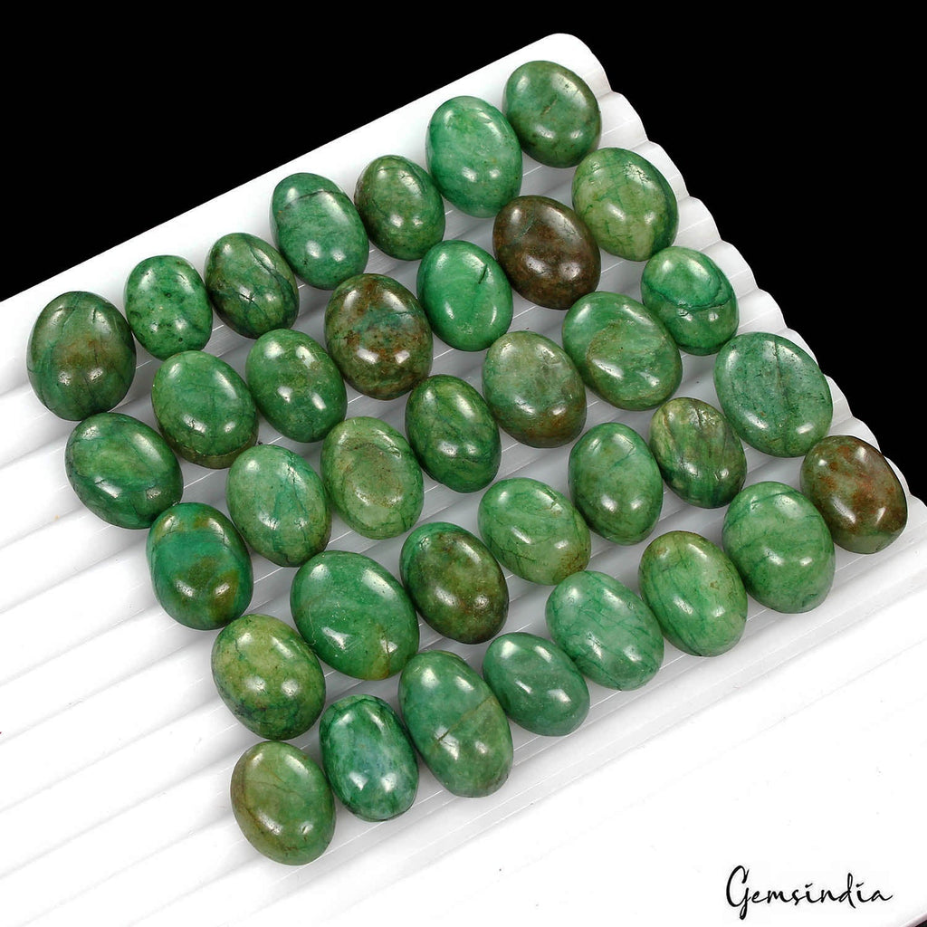 420 Ct Natural Green Brazilian Emerald Oval Cab Loose Gemstone Lot For Jewelry