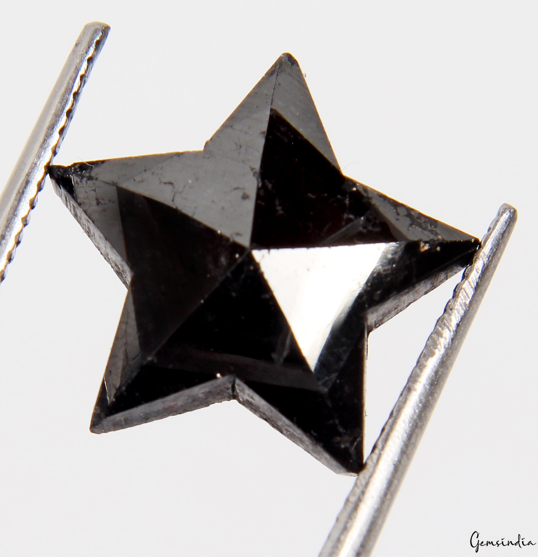 4.1 Carats 100% Natural Polished Star Shape Loose Earth Mined Black Diamond~13mm