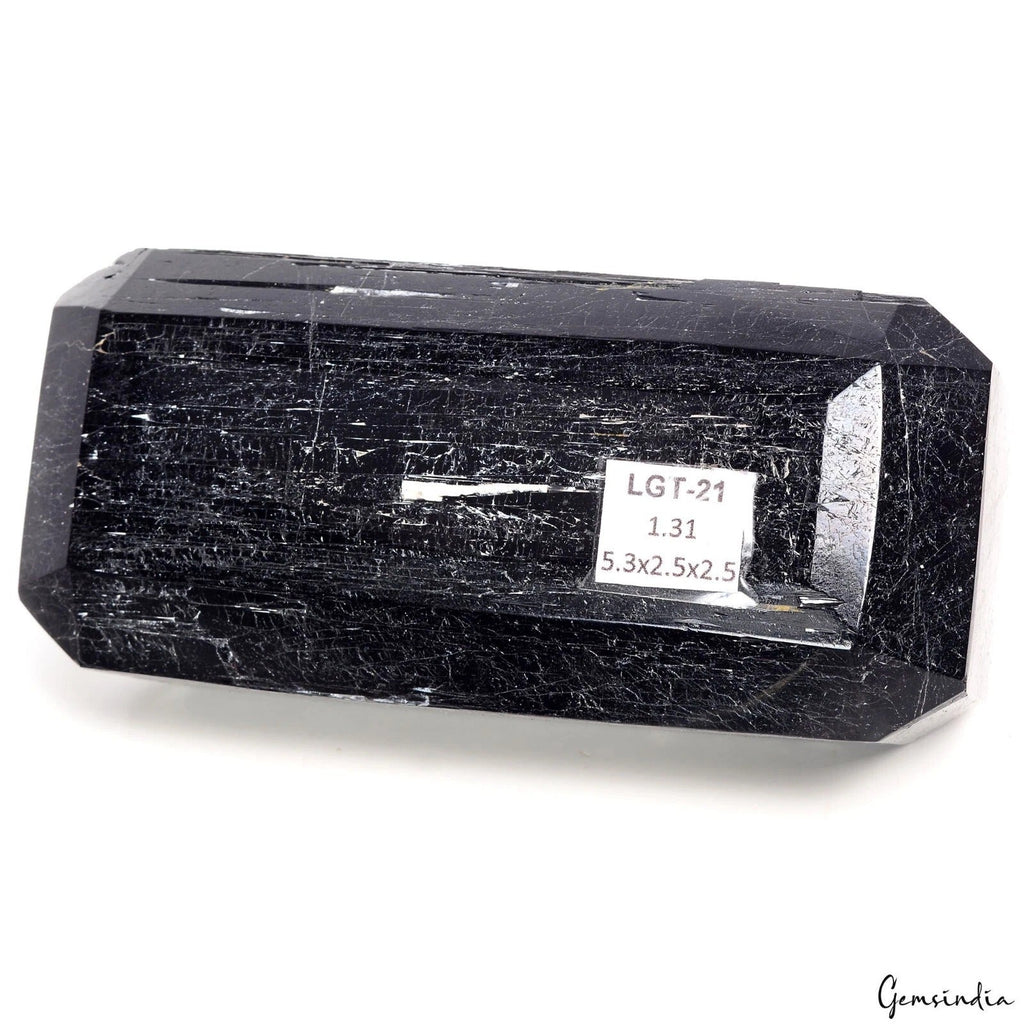1.3 Kilo Natural Black Tourmaline Octagon Cut Huge Museum Size Gemstone Specimen