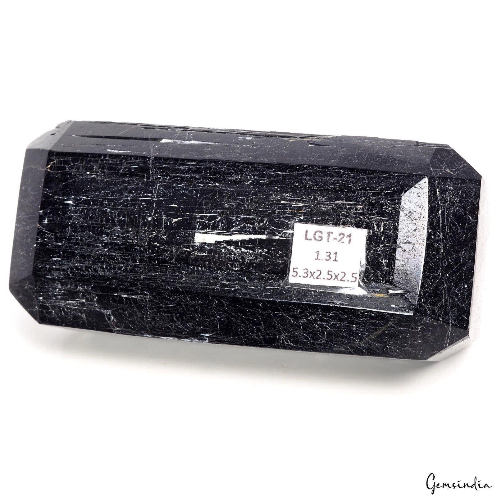 1.3 Kilo Natural Black Tourmaline Octagon Cut Huge Museum Size Gemstone Specimen
