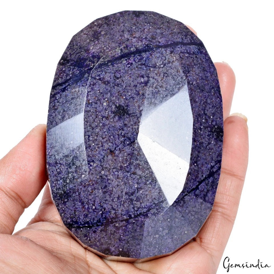 African Blue Sapphire Loose Gemstone, Color Enhanced — 103x73x36 mm, 2970 Ct, Africa