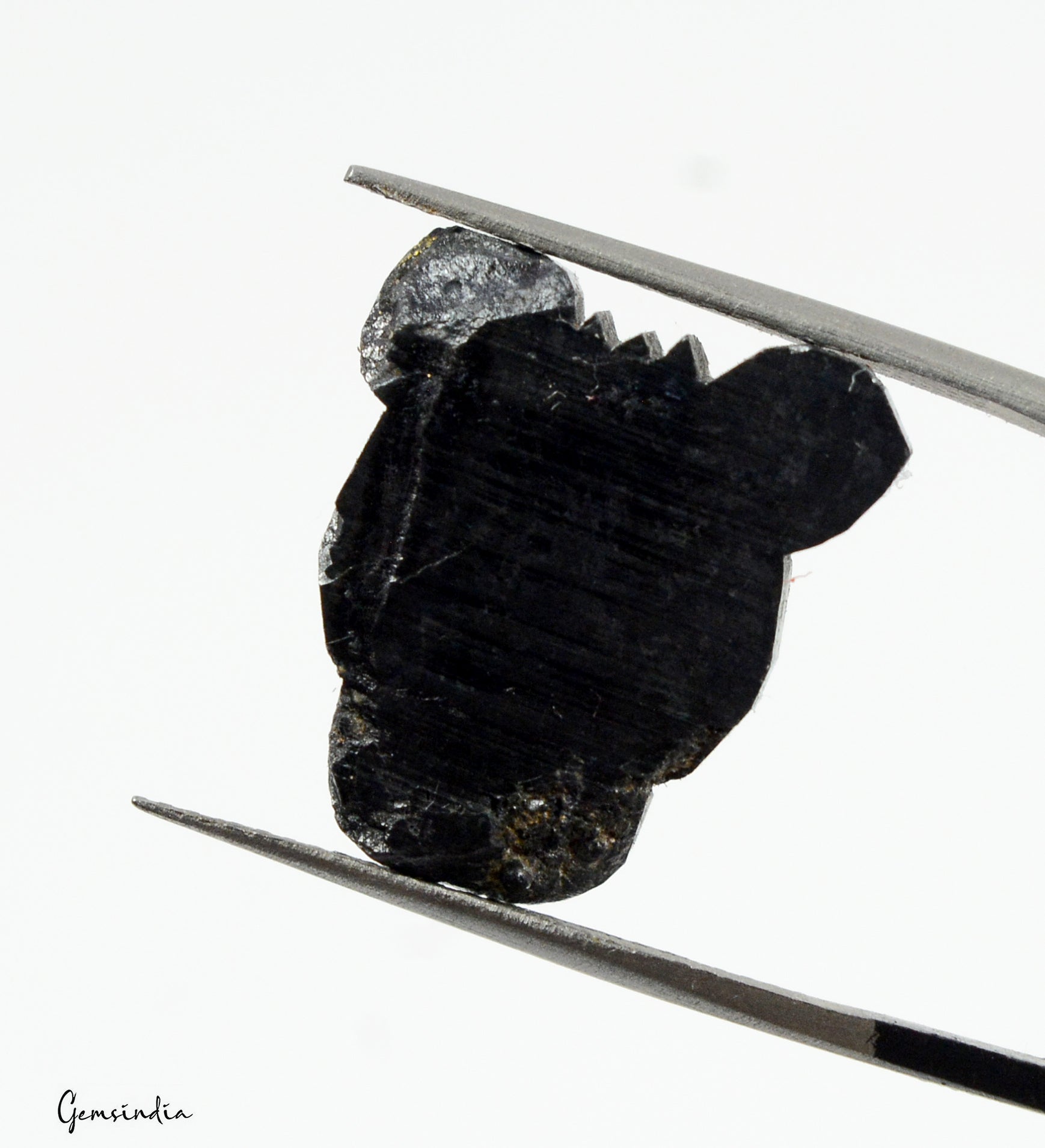 13.00cts Rare Tiger Face Cut Carving Jet Black Natural Earth Mined Loose Diamond