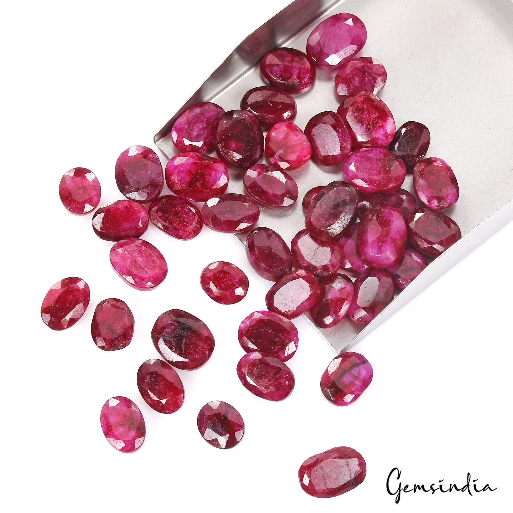 Natural Red Pink Beryl Oval Faceted Loose Wholesale Gemstone Lot 310 Ct/ 43 Pcs
