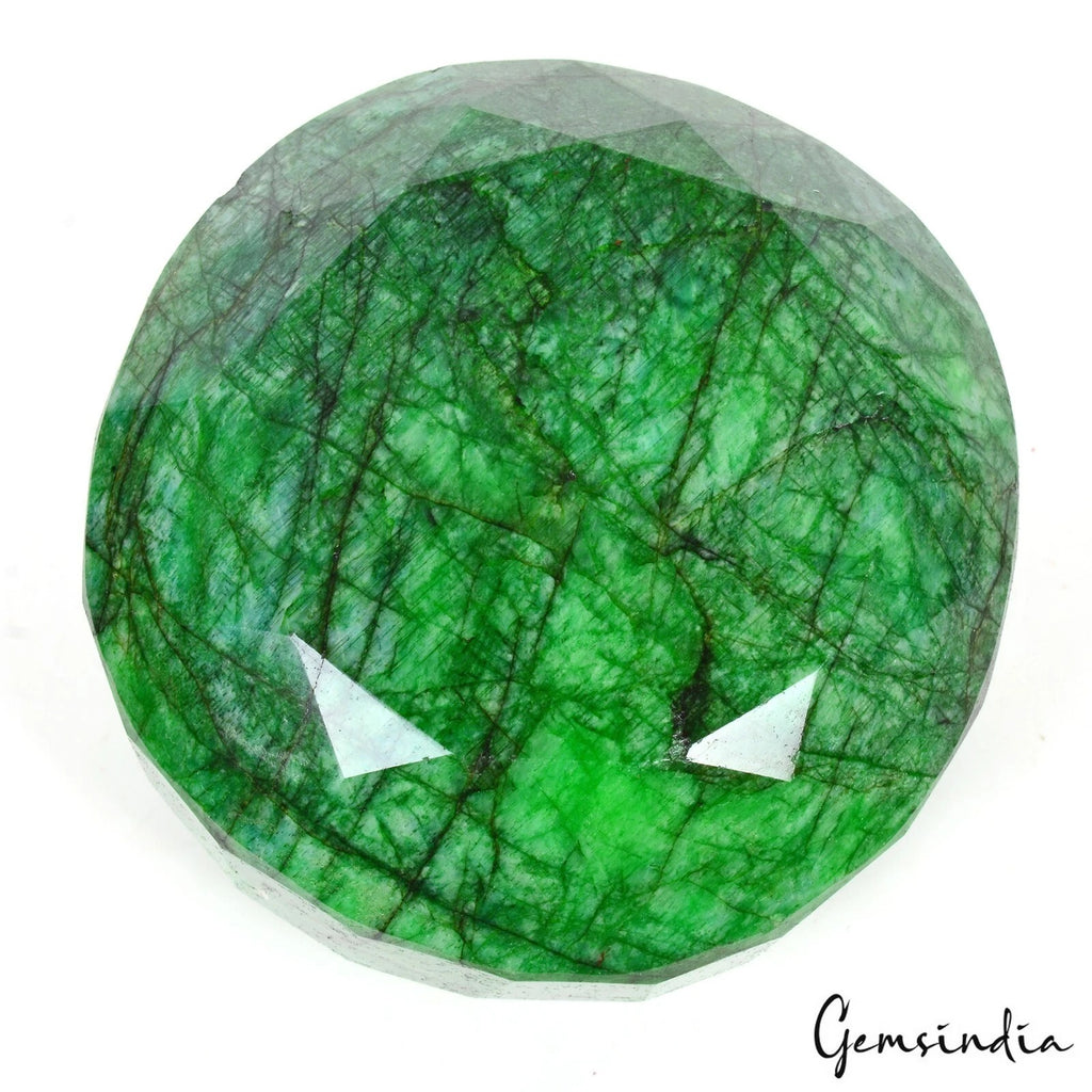Emerald Loose Gemstone, Uneven Round, Color Enhanced — 93 x 90 x 56mm, 3920 Ct, Brazil