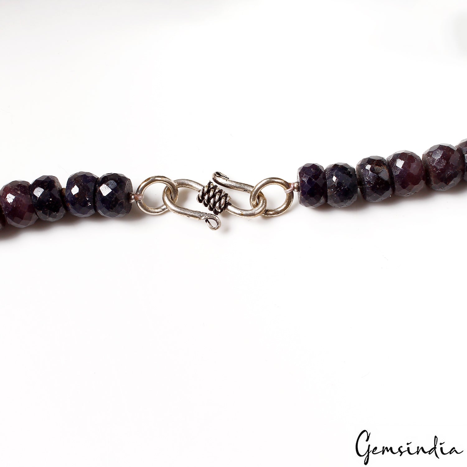 Handmade 19" Long Natural Sapphire Necklace with Emerald/Ruby Gem Beads~ 640 Cts