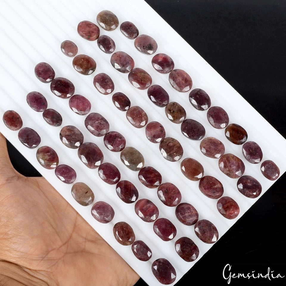 870Ct Natural Untreated Red Ruby Oval Cut Loose Madagascar Gemstones 11-17mm Lot