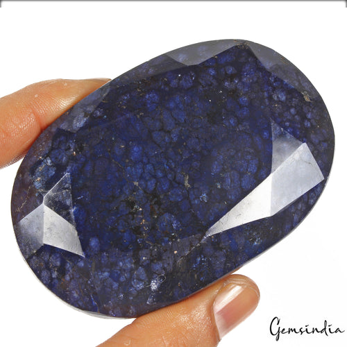 African Blue Sapphire Loose Gemstone, Color Enhanced — 89x60x43 mm, 2470 Ct, Africa