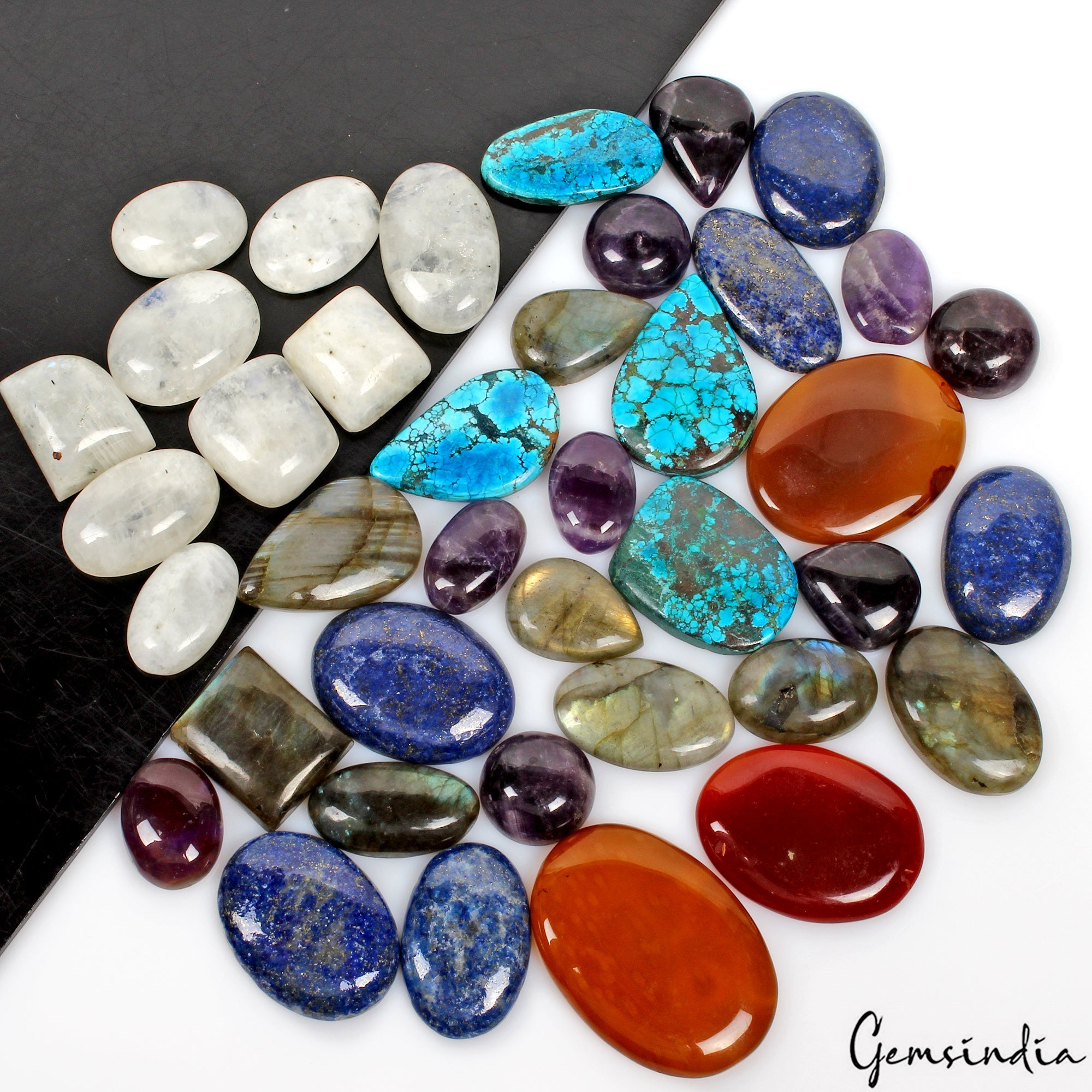 1300Ct Natural Multi Gemstones Colorful Mixed Shape Flat Back Wholesale Lot~40Pc