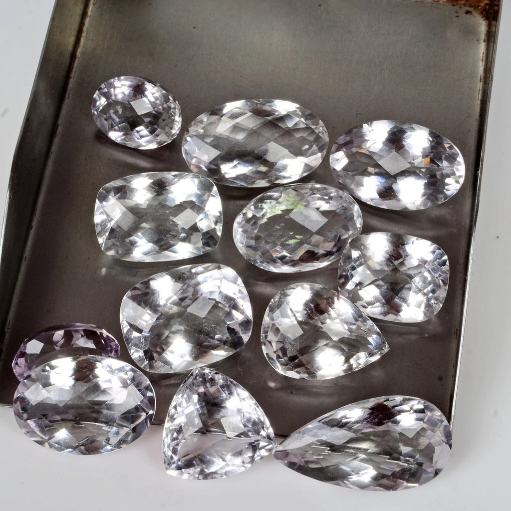 Amethyst Lot, Loose Gemstone, Untreated, Purple — 12 Pieces, 12mm to 23mm, 197.75 Ct, Brazil