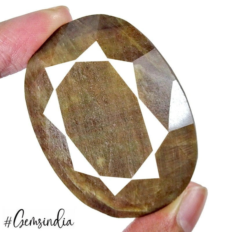 Sapphire Loose Gemstone, Untreated, Brown — 54x 40 x 18mm, 440 Ct