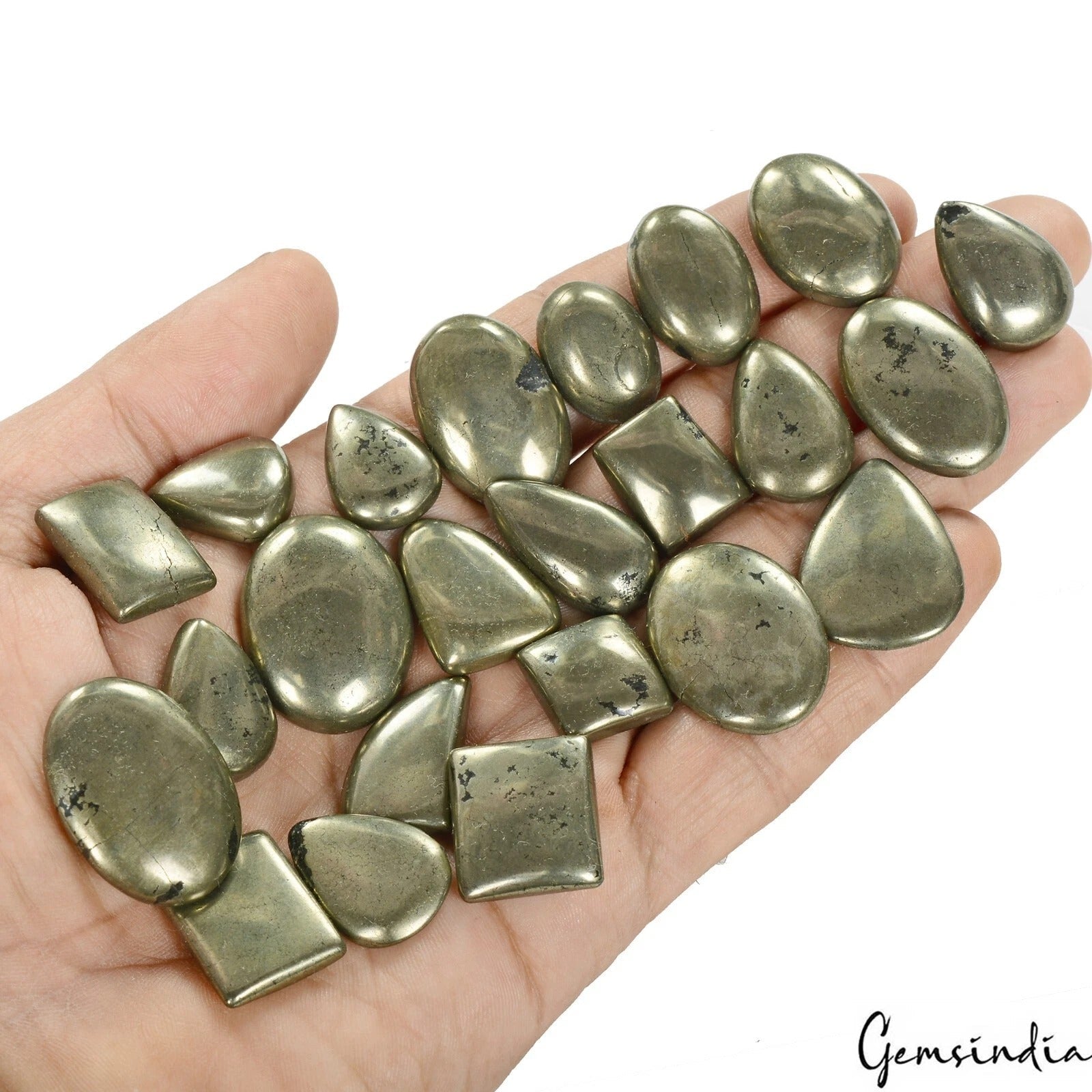 600 Ct/23Pc Natural Apache Gold Pyrite Mix Cabochon Untreated Jewelry Gemstones