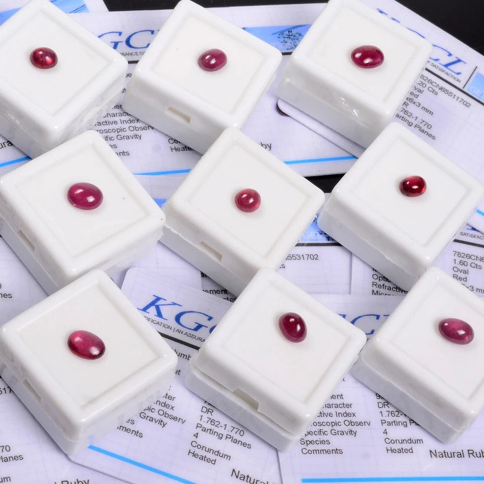 Certified 16.00 Ct Natural Red Ruby Mozambique Oval Cabochon Ring Size Gemstones