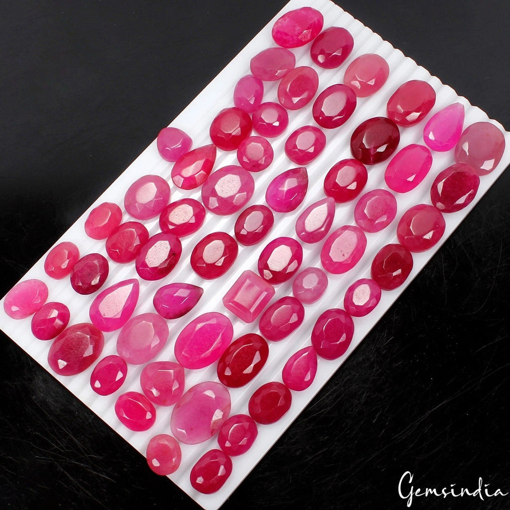 Super Wholesale 1150 Ct/54 Pc Natural Pink Onyx Mixed Cut Loose Gems Lot 15-28mm