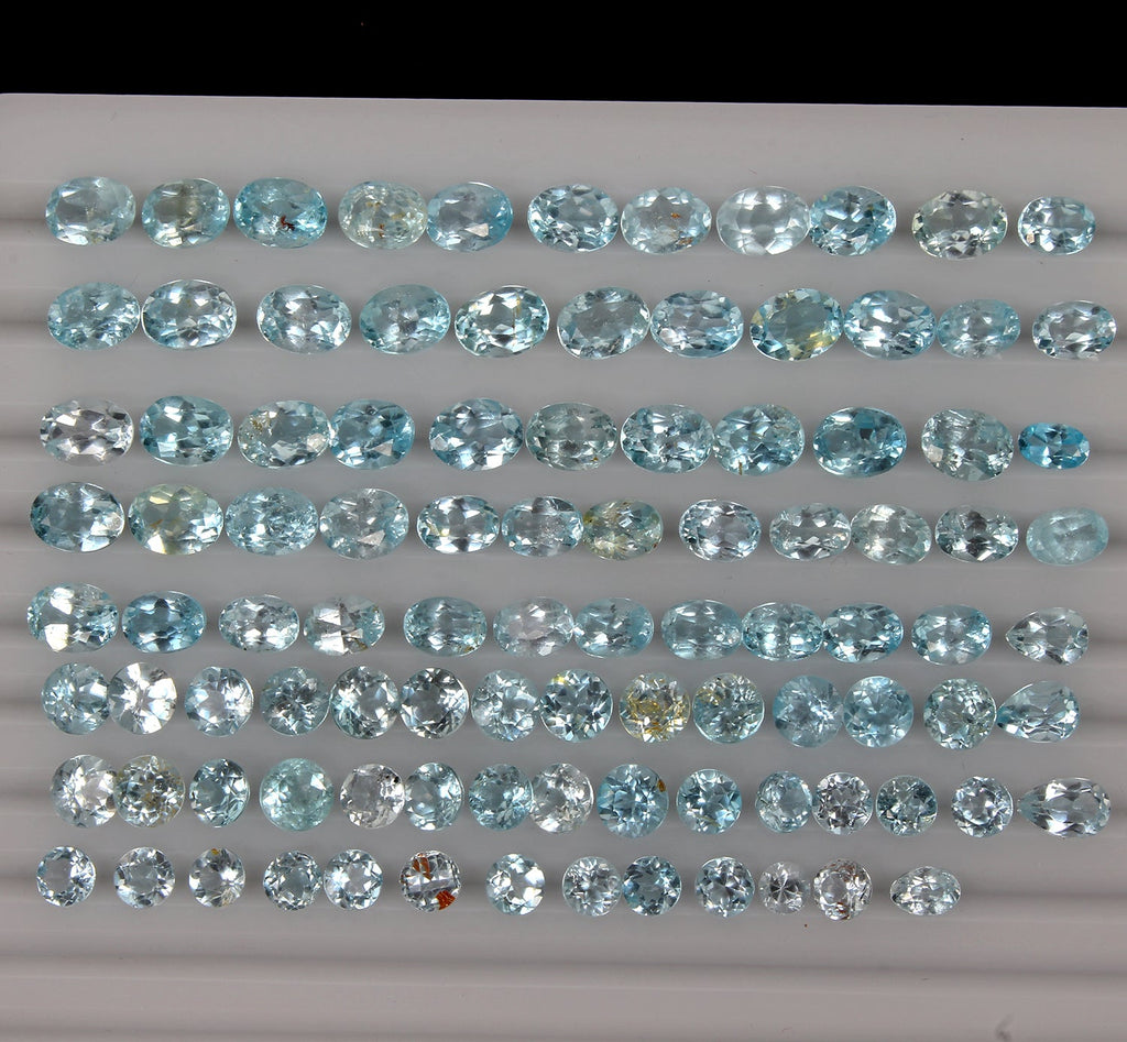 112.90Ct Ravishing Color Blue Topaz Brazil Mix Cut 5-7mm/100 Pcs Full Fire&Clean