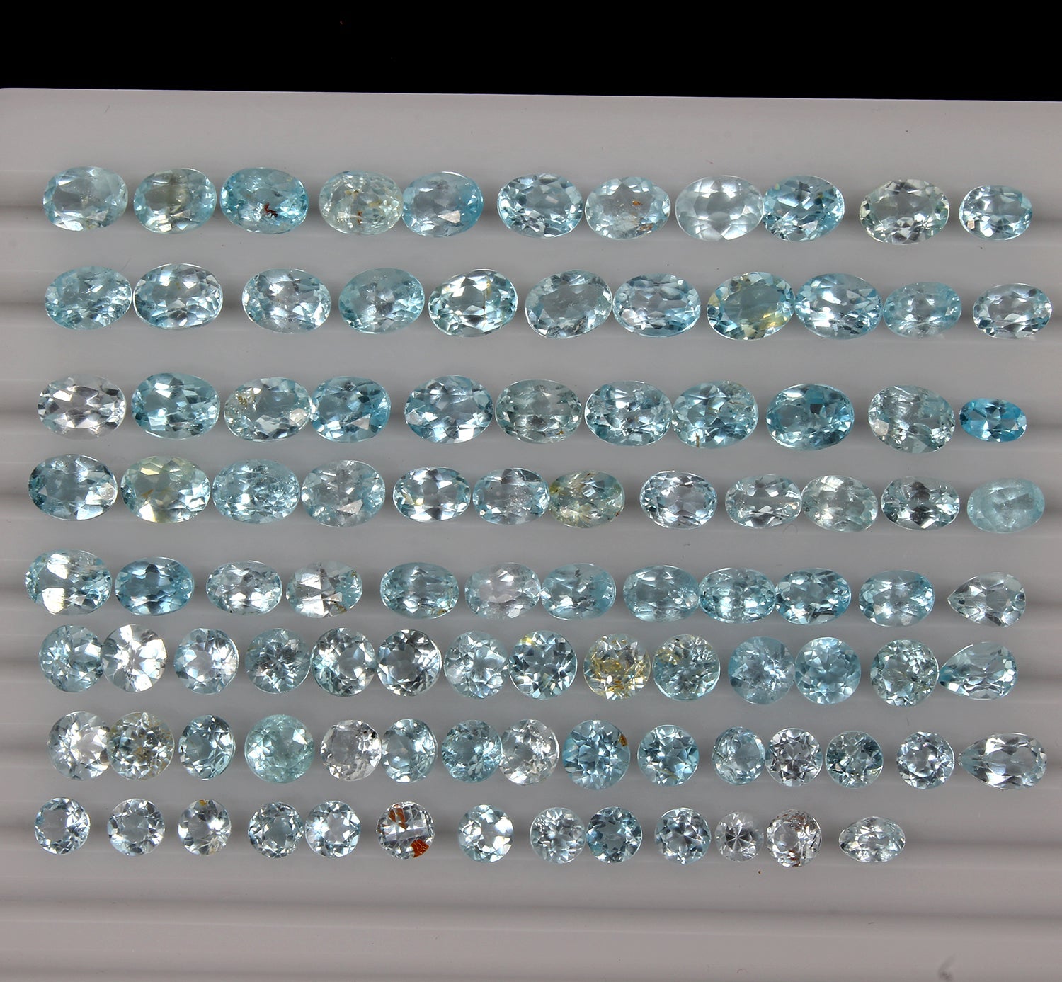 112.90Ct Ravishing Color Blue Topaz Brazil Mix Cut 5-7mm/100 Pcs Full Fire&Clean