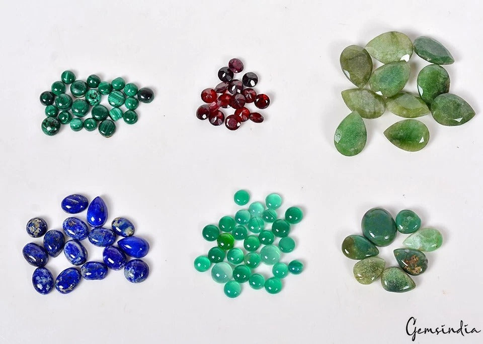 6 Lot Estate Genuine Multi Gems Loose Multi Color Gemstones Collection w/ Boxes