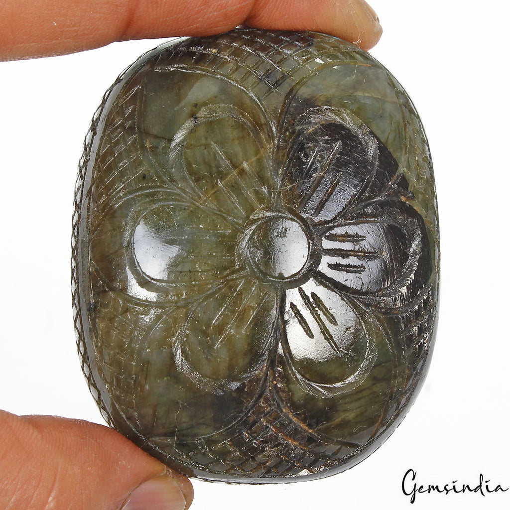 990 Cts Natural Untreated Multi Shine Labradorite Oval Hand Carved Huge Size Gem