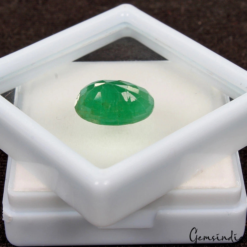 Certified 6.80 Cts Natural Zambian Green Emerald Oval Faceted Cut Gem For Ring