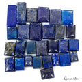 440 Ct Natural Blue Lapis Lazuli Rectangular Cut Cabochon Loose Gems Lot 28 Pcs