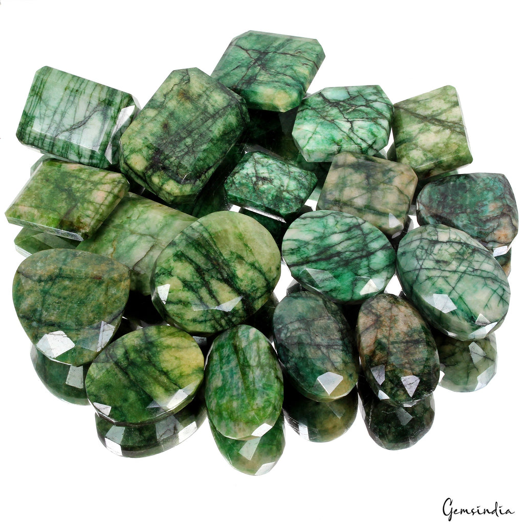 5000 Ct Natural Green Emerald From Brazil Loose 33-57mm Mix Cut Gemstones Lot
