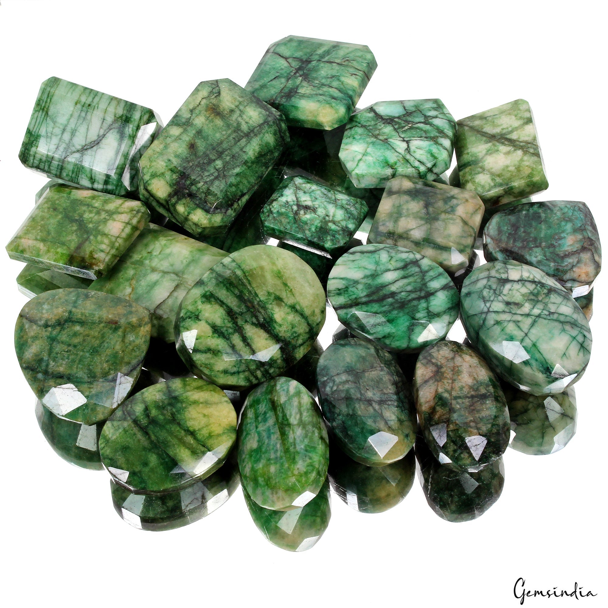 5000 Ct Natural Green Emerald From Brazil Loose 33-57mm Mix Cut Gemstones Lot