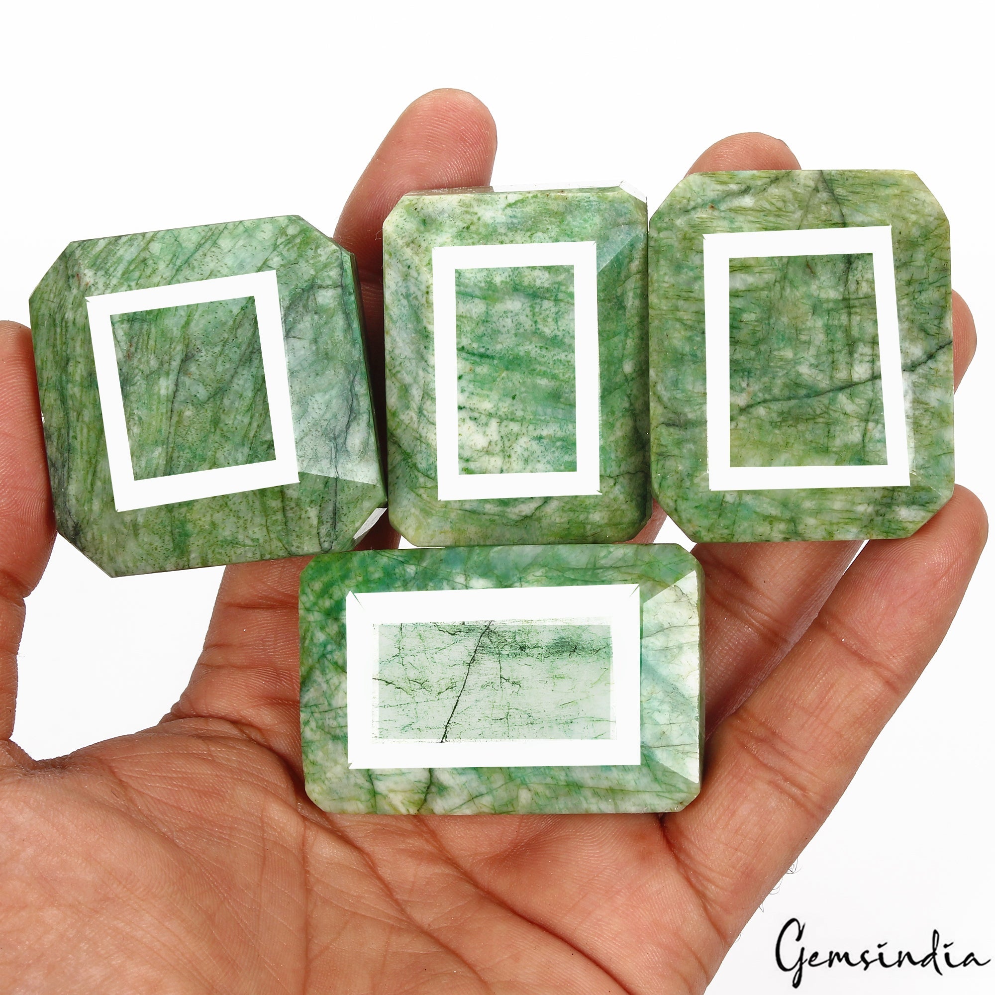 1640 Cts/4 Pcs Natural Brazilian Green Emerald Octagon Cut Loose Wholesale Gems
